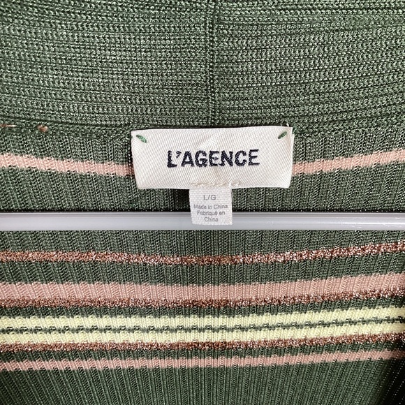 L'Agence Women's Marija Striped Duster Cardigan large - Picture 4 of 7